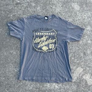 Harley-Davidson Gray Tee with Yellow Logo